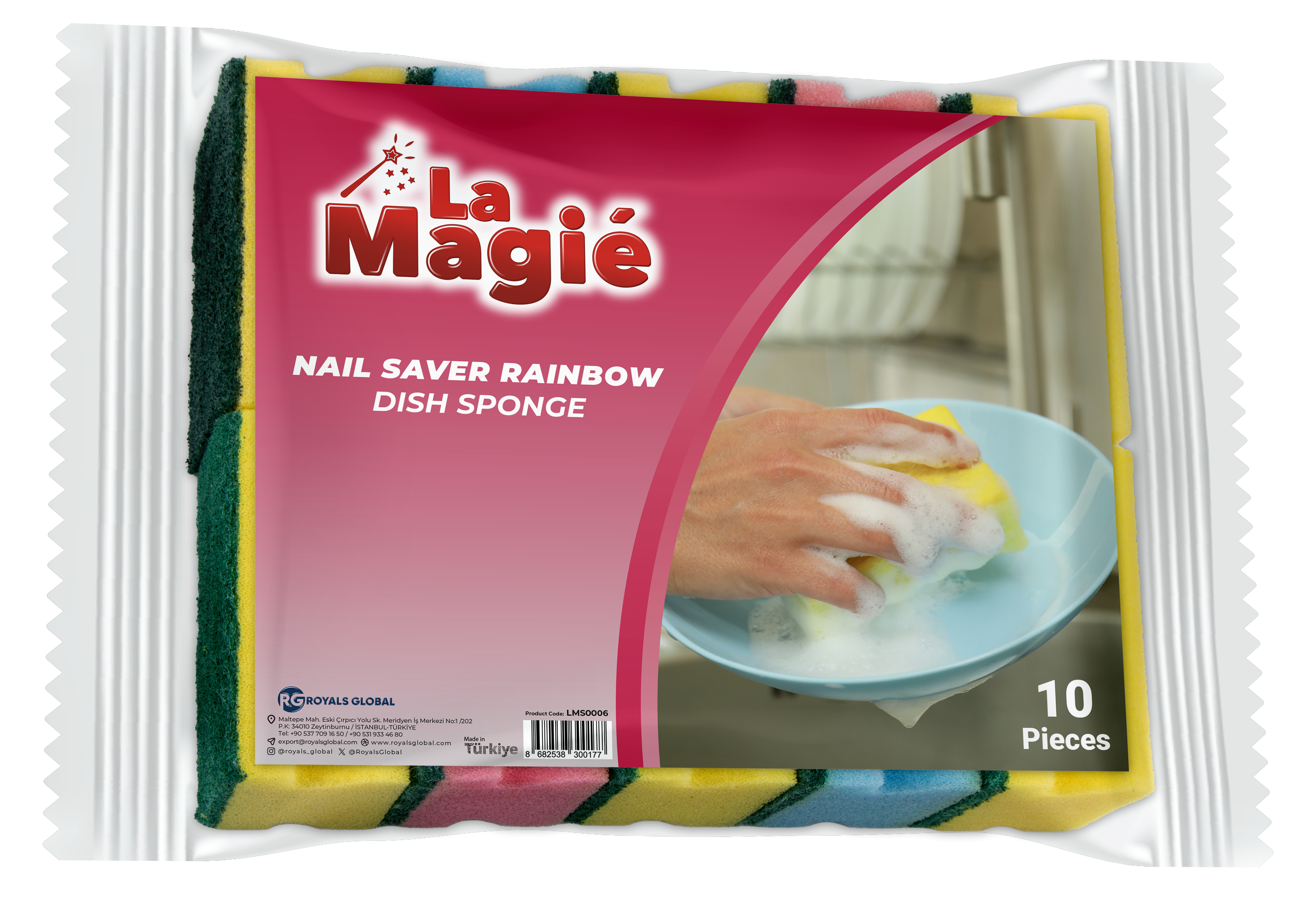 LA MAGIÉ NAIL SAVER DISH SPONGES 10 PCS